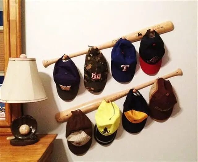 DIY Baseball Hat Rack